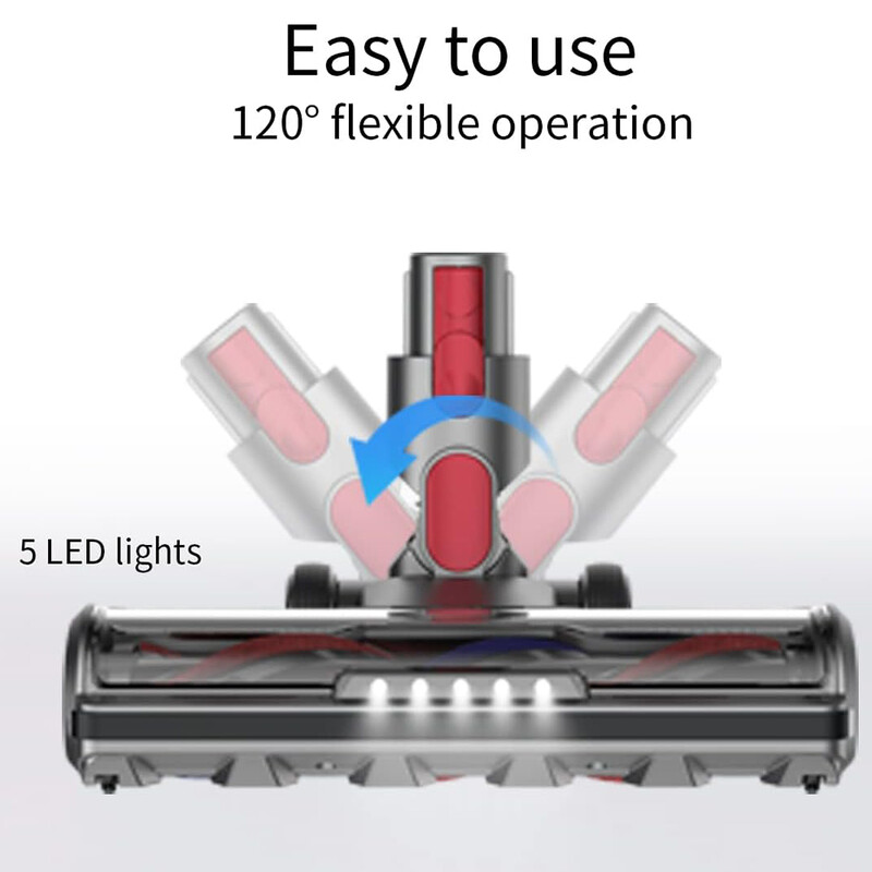 Glava za čišćenje s izravnim pogonom kompatibilna s Dyson V7 V8 V10 V11 V15 usisavačem za tepihe s kratkom dlakom i tvrde podove