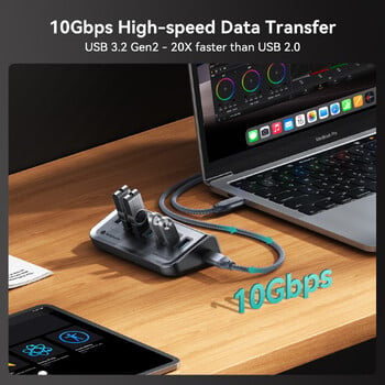 Yottamaster USB-C 3.2 Hub 7 Port USB Hub 5V/3A USB 3.2 Gen2 10Gbps Data Hub για φορητούς σκληρούς δίσκους Surface Pro