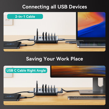 Yottamaster USB-C 3.2 Hub 7 Port USB Hub 5V/3A USB 3.2 Gen2 10Gbps Data Hub για φορητούς σκληρούς δίσκους Surface Pro