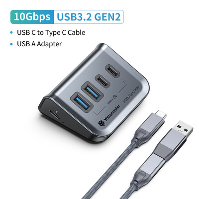 Yottamaster USB-C 3.2 Hub 7 prievadų USB šakotuvas Maitinamas 5V/3A USB 3.2 Gen2 10Gbps duomenų šakotuvas nešiojamiesiems kompiuteriams Surface Pro nešiojamiesiems standžiiesiems diskams