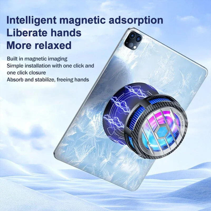 X80 Tablet Cooler Magnetic Semiconductor Fast Cooling Fan Radiator for iPad/Android/Laptop PUBG 2 Gear Adjustable Cool Heat Sink
