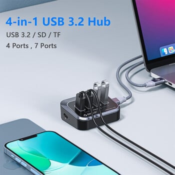 ORICO USB 3.2 хъб сплитер тип C адаптер превключвател докинг станция мулти USB 3.0 портове щепсел четец на SD карти за лаптоп Surface Macbook