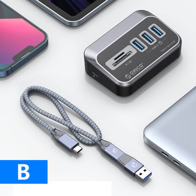 ORICO USB 3.2 Hub Splitter Tip C Adaptor Comutator Stație de andocare Multi USB 3.0 Porturi Plug Cititor de carduri SD pentru Surface Macbook Laptop