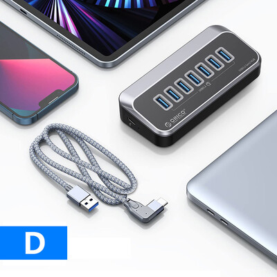 ORICO USB 3.2 Hub Splitter Tip C Adaptor Comutator Stație de andocare Multi USB 3.0 Porturi Plug Cititor de carduri SD pentru Surface Macbook Laptop