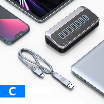 ORICO USB 3.2 Hub Splitter Tip C Adaptor Comutator Stație de andocare Multi USB 3.0 Porturi Plug Cititor de carduri SD pentru Surface Macbook Laptop