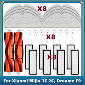 Kompatibilné s Xiaomi Mijia 1C 2C 1T, Dreame F9, STYTJ01ZHM Náhradné diely Príslušenstvo Hlavná bočná kefa HEPA filter mop handrička