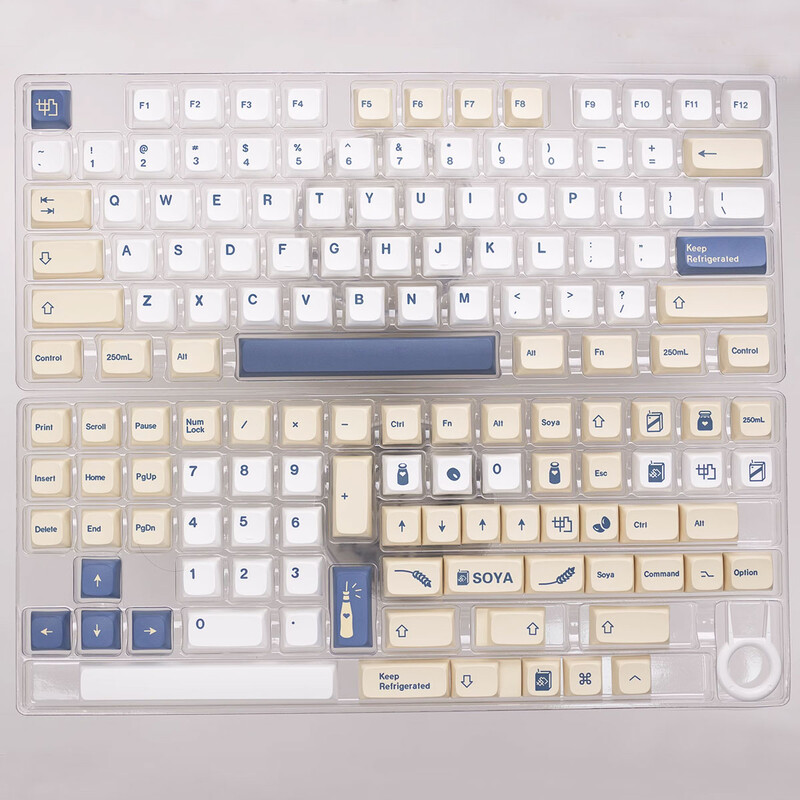 1 sada klávesov XDA GMK sojové mlieko, 144 klávesov, PBT sublimácia farbiva pre spínače Cherry Gatrron MX, mechanická klávesnica XDA