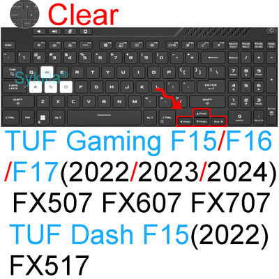 Tastatūras vāciņš ASUS TUF Gaming A15 A16 A17 Dash F15 F16 F17 FA507 FA607 FX507 FX607 FA707 Silikona aizsargplēves apvalks 15 16