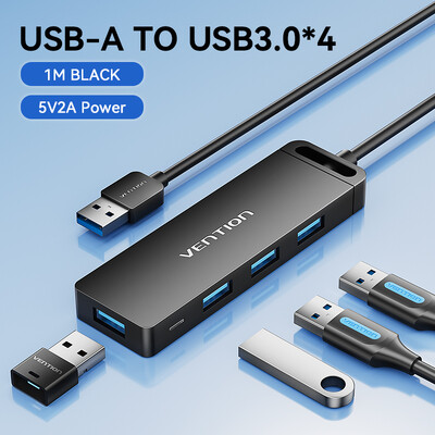 Vention USB C šakotuvas didelės spartos 4 prievadų kelių tipų C į USB 3.0 šakotuvo skirstytuvo adapteris, skirtas MacBook Pro iPad Pro Xiaomi Lenovo USB Hub