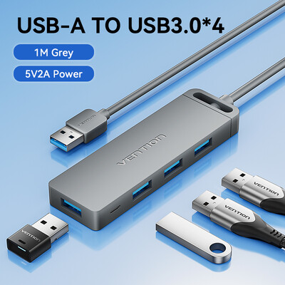 Vention USB C šakotuvas didelės spartos 4 prievadų kelių tipų C į USB 3.0 šakotuvo skirstytuvo adapteris, skirtas MacBook Pro iPad Pro Xiaomi Lenovo USB Hub