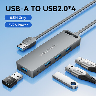 Vention USB C šakotuvas didelės spartos 4 prievadų kelių tipų C į USB 3.0 šakotuvo skirstytuvo adapteris, skirtas MacBook Pro iPad Pro Xiaomi Lenovo USB Hub