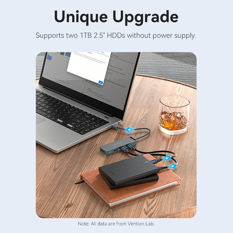 Vention USB C šakotuvas didelės spartos 4 prievadų kelių tipų C į USB 3.0 šakotuvo skirstytuvo adapteris, skirtas MacBook Pro iPad Pro Xiaomi Lenovo USB Hub