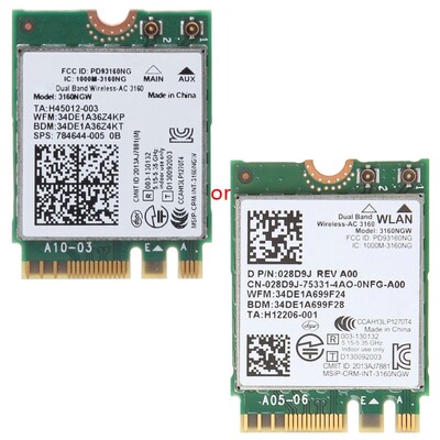 Notwork Card 3160 3160NGW Wireless-AC 433Mb Dual Band WIFI Card pentru laptop-uri Dell