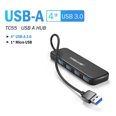 Lemorele HUB USB 3.0 Adaptor tip C 4 în 1 4 porturi Slot USB C Hub USB 3.0 de mare viteză pentru laptop Windows Mac