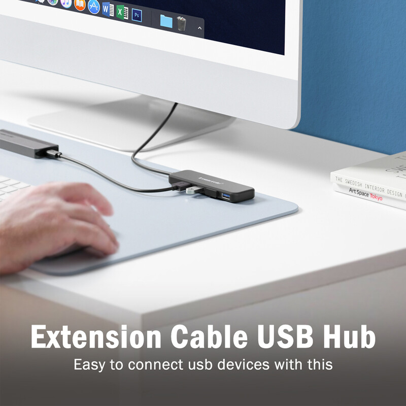 Lemorele HUB USB 3.0 Adaptor tip C 4 în 1 4 porturi Slot USB C Hub USB 3.0 de mare viteză pentru laptop Windows Mac