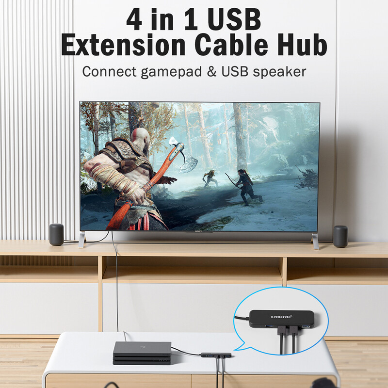 Lemorele HUB USB 3.0 Adaptor tip C 4 în 1 4 porturi Slot USB C Hub USB 3.0 de mare viteză pentru laptop Windows Mac