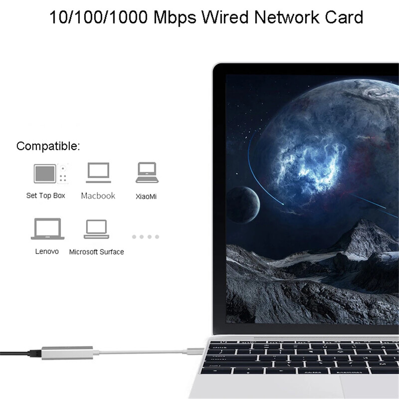 1000 Mbps USB Gigabito laidinio tinklo plokštė USB 3.0–RJ45 Ethernet Lan Adapteris nešiojamajam kompiuteriui MacBook Xiaomi Mi Box Nintendo Switch