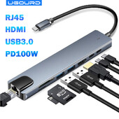 USB 3.0 HUB typu C Dokovacia stanica USB C na HDMI 4K 30HZ typ C na RJ45 1000 Mbps Ethernet adaptér VGA extender slúchadlá PD 100W