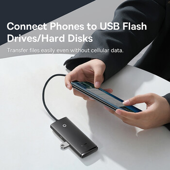 Адаптер Baseus USB HUB 4 в 1 USB Type C към USB 3.0 HUB Сплитер Адаптер за MacBook Pro Air Huawei Mate 30 Docking Station HUB