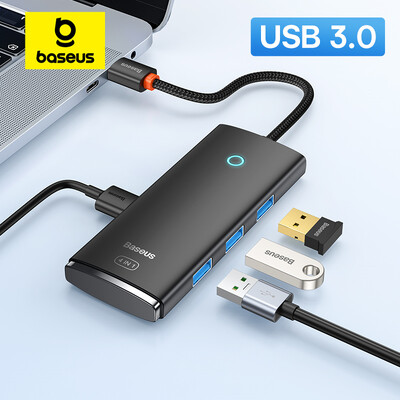 Адаптер Baseus USB HUB 4 в 1 USB Type C към USB 3.0 HUB Сплитер Адаптер за MacBook Pro Air Huawei Mate 30 Docking Station HUB