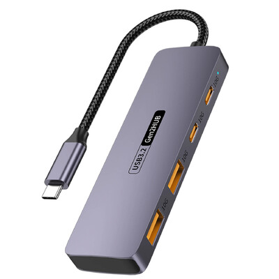 USB C хъб, 4-в-1 USBC адаптер, 2 * 10Gbps USB 3.2 порта за данни, 2 * 10Gbps USB-C високоскоростен транспортен костюм за данни за MacBook Pro