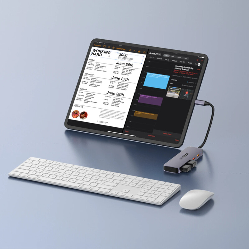 USB C šakotuvas, 4 viename USBC adapteris, 2 * 10 Gbps USB 3.2 duomenų prievadai, 2 * 10 Gbps USB-C didelės spartos duomenų perdavimo kostiumas, skirtas MacBook Pro