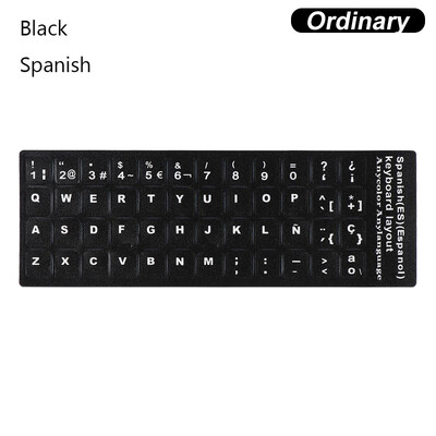 Španielčina, ruština, arabčina, francúzština, angličtina atď. Fluorescenčné nálepky na klávesnicu, svetelný vodotesný ochranný film na klávesnicu