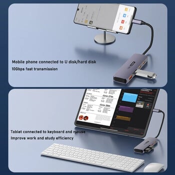 Yucun 10Gbps USB C HUB Високоскоростен USB сплитер за iPhone 15 Sumsang лаптопи PC аксесоари Macbook pro USB Type-C 3.2 HUB