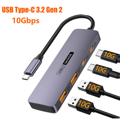 Yucun 10Gbps USB C HUB Nagy sebességű USB elosztó iPhone 15 Sumsang laptopokhoz PC-tartozékok Macbook pro USB Type-C 3.2 HUB