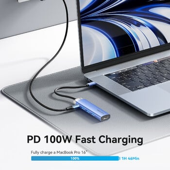 Vention USB C HUB Type-C към HDMI2.0 адаптер 4K30Hz USB 3.0 HUB PD100W Dock Splitter за MacBook iPad Pro Air Huawei USB HUB