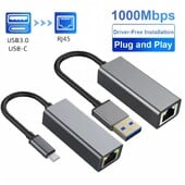 Adaptor din aluminiu Gigabit tip C pentru placă de rețea USB 3.0 la Ethernet pentru laptop MacBook Pro 1000/100Mbps Adaptor USB C Lan RJ45