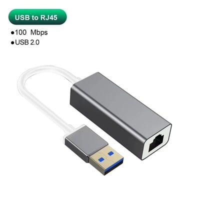 Adaptor din aluminiu Gigabit tip C pentru placă de rețea USB 3.0 la Ethernet pentru laptop MacBook Pro 1000/100Mbps Adaptor USB C Lan RJ45