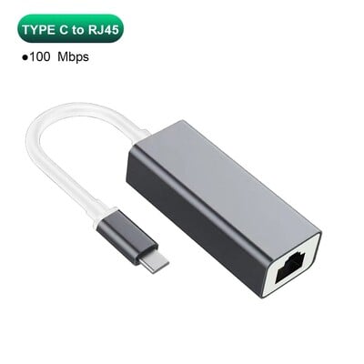 Adaptor din aluminiu Gigabit tip C pentru placă de rețea USB 3.0 la Ethernet pentru laptop MacBook Pro 1000/100Mbps Adaptor USB C Lan RJ45