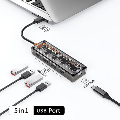 Basix USB C HUB 4K 60Hz Τύπος C σε HD-MI DP VGA Gigabit Ethernet USB 3.0 PD 100W Προσαρμογέας για αξεσουάρ υπολογιστή Macbook Air Pro M2 M1