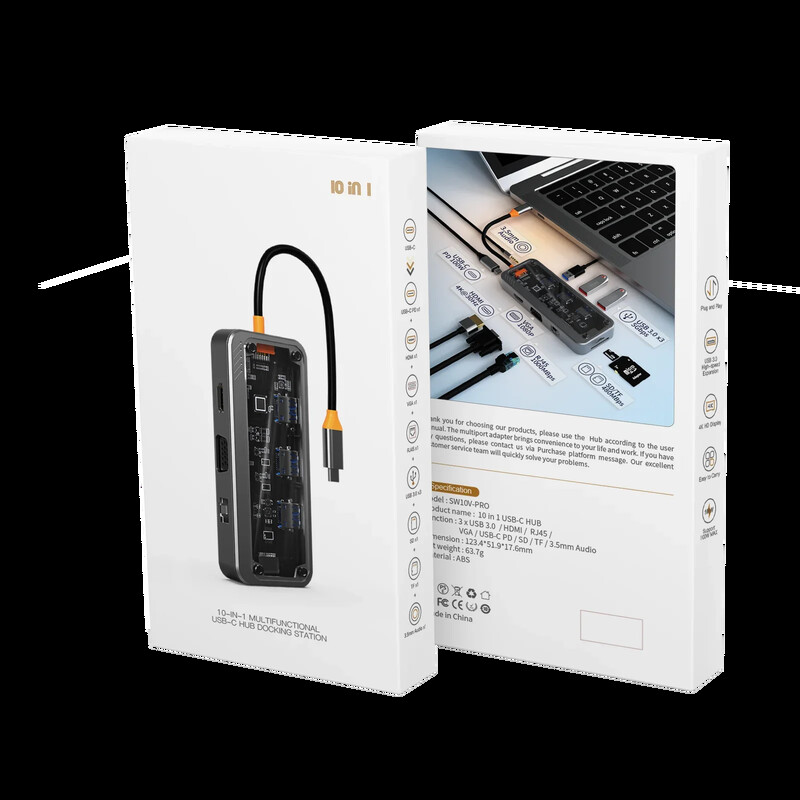 Basix USB C HUB 4K 60Hz Τύπος C σε HD-MI DP VGA Gigabit Ethernet USB 3.0 PD 100W Προσαρμογέας για αξεσουάρ υπολογιστή Macbook Air Pro M2 M1