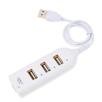 USB 2.0 високоскоростен USB хъб 4-портов сплитер USB адаптер Мини хъб гнездо за компютър лаптоп преносим компютър Windows Mac аксесоари