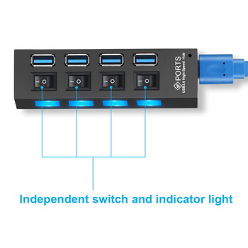 USB Hub 3 0 5Gbps Високоскоростен USB порт HUB USB сплитер Захранващ адаптер 4/7 Usb Multi Port Multiple Expander Switch за PC лаптоп