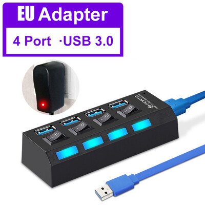 Hub USB 3 0 5 Gbps Port USB de mare viteză HUB Splitter USB Adaptor de alimentare 4/7 Usb Multi Port Multiple Expander Switch pentru PC Laptop
