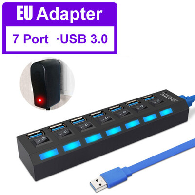 Hub USB 3 0 5 Gbps Port USB de mare viteză HUB Splitter USB Adaptor de alimentare 4/7 Usb Multi Port Multiple Expander Switch pentru PC Laptop