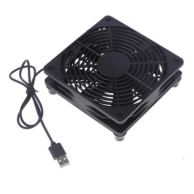 1 rinkinys didelio oro srauto aušinimo ventiliatorius, skirtas maršrutizatoriaus modemo imtuvui 120 mm DC12V USB maitinimo kompiuterio maršrutizatoriaus ventiliatoriai su perjungimo kabeliu