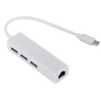 USB Ethernet με 3 θύρες USB HUB 2.0 RJ45 Lan κάρτα δικτύου Προσαρμογέας USB σε Ethernet για Mac IOS Android PC USB 2.0 HUB