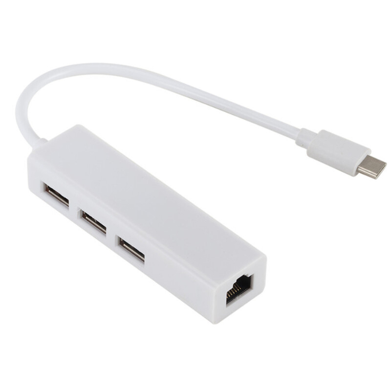 USB Ethernet s 3-portovým USB HUB 2.0 RJ45 LAN sieťovou kartou USB na Ethernet adaptér pre Mac IOS Android PC USB 2.0 HUB