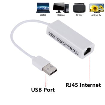 Φορητός προσαρμογέας δικτύου USB 2.0 σε RJ45 10/100 Mbps USB σε RJ45 Ethernet Lan για φορητό υπολογιστή Windows XP 7 8