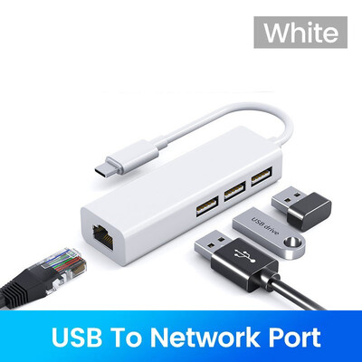 USB Type C – RJ45 Lan hálózati kártya Ethernet kártya Hub Splitter Adapter 10GBit/s MacBook Xiaomi Samsung Windows Huawei PC-hez