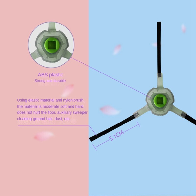 8 bucăți de înlocuire perie laterală pentru aspirator pentru Lefant M210 M210S M210B M213 partea de aspirator perie laterală cu 3 brațe