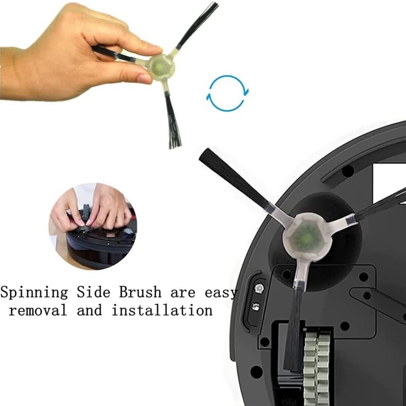 8 bucăți de înlocuire perie laterală pentru aspirator pentru Lefant M210 M210S M210B M213 partea de aspirator perie laterală cu 3 brațe