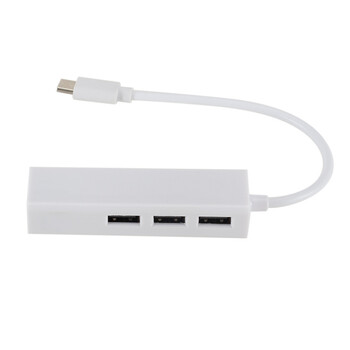 USB 3.1 HUB TYPE C към Ethernet мрежов LAN адаптер 100Mbps RJ45 USB-C с 3 порта USB HUB сплитер за MacBook Pro лаптоп