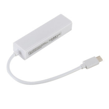 USB 3.1 HUB TYPE C към Ethernet мрежов LAN адаптер 100Mbps RJ45 USB-C с 3 порта USB HUB сплитер за MacBook Pro лаптоп