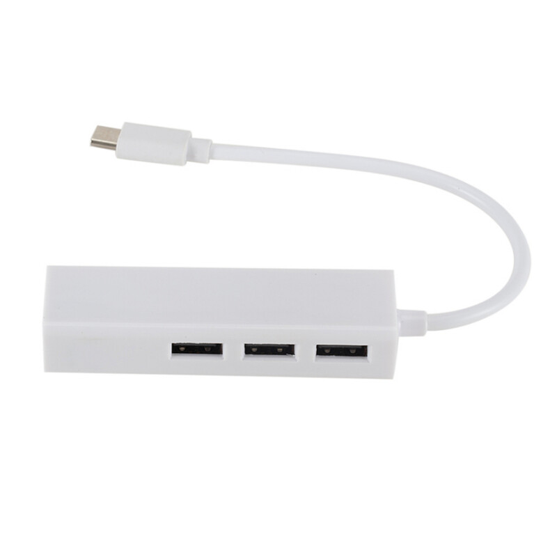 USB 3.1 C TIPA HUB — Ethernet tīkla LAN adapteris 100 Mbps RJ45 USB-C ar 3 portiem USB HUB sadalītāju MacBook Pro klēpjdatoram