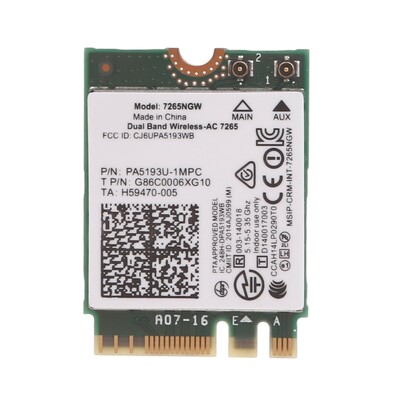 7265NGW Universal WIFI5 Networks Card for Laptop Support Win7/Win8/Win10 with Bt4.2 Wide Compatible Phone, Headset